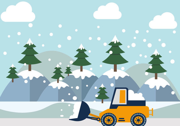 Mountainous Snow Plow Vectors Illustration - бесплатный vector #433465