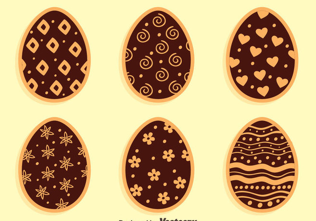 Chocolate Easter Eggs Collection Vector - бесплатный vector #433765