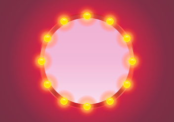Vector Lighted Mirror with Pink Background - vector gratuit #433985 