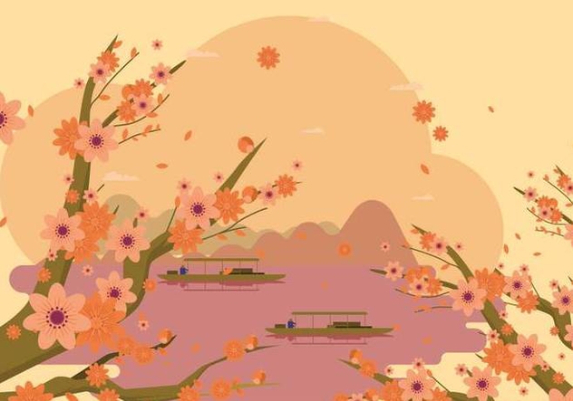Free Elegant Spring Peach Flower Background - бесплатный vector #434285