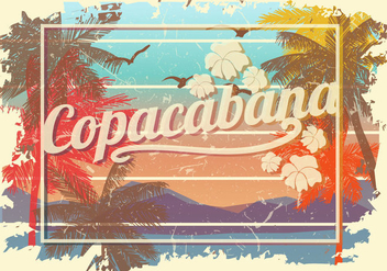 Copacabana Vintage Grunge Poster - Free vector #434815