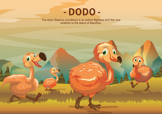 Dodo Bird Character Vector Illustration - Free vector #434985