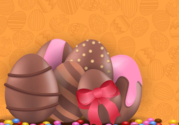 Decoration Of Chocolate Easter Egg - бесплатный vector #435235