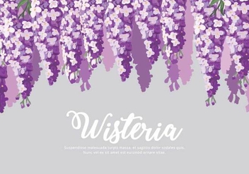 Wisteria Flowers Background Vector - vector gratuit #435535 