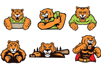 Free Tiger Mascot Vector - vector gratuit #436015 