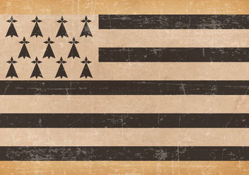 Flag of Brittany on Grunge Background - vector #436765 gratis