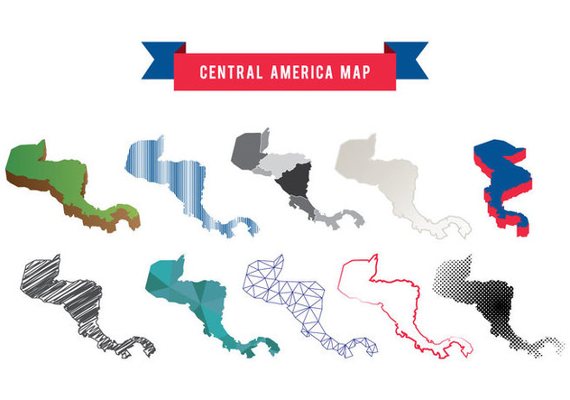 Central America Map Vector - бесплатный vector #437615