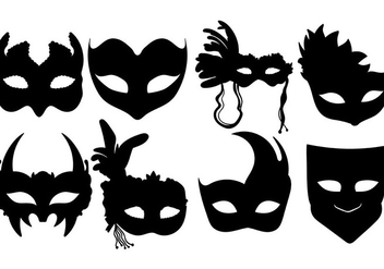 Masquerade Ball Silhouette Masks Vector - vector #438375 gratis