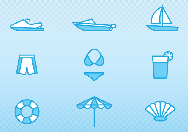 Holiday And Summer Outline Icons - Free vector #438415