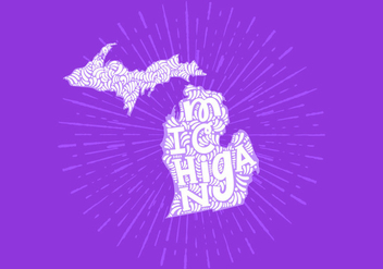 Michigan state lettering - vector gratuit #438835 