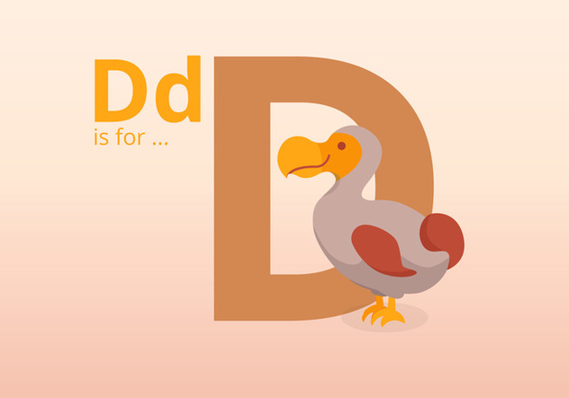 Dodo Letter with Dodo Bird - бесплатный vector #440005