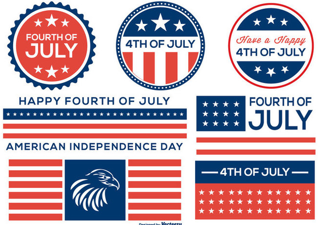 Fourth of July Badge and Label Collection - vector gratuit #443155 