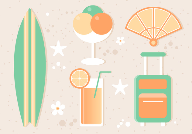 Free Flat Tropical Summer Background - бесплатный vector #444155