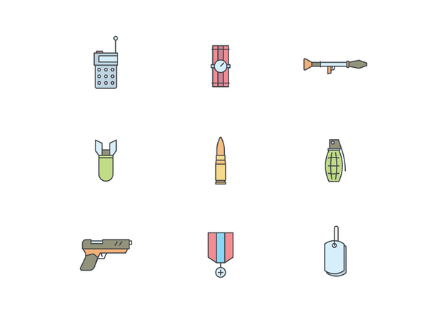 Simple Military Icons - vector gratuit #444825 