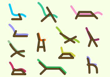 Simple Lawn Chair Vectors - vector gratuit #445915 
